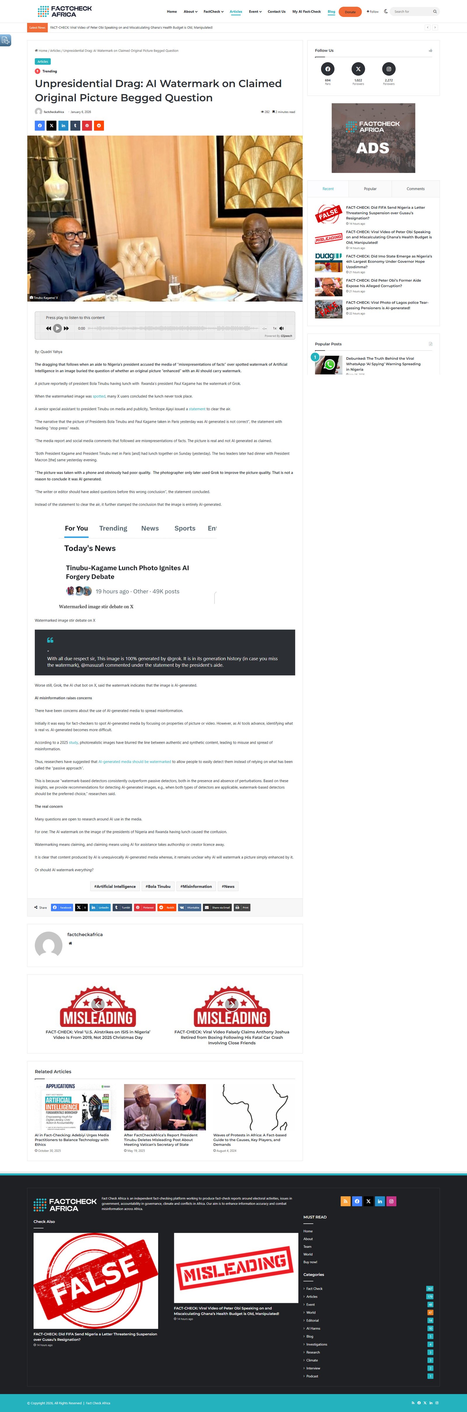 FactCheckAfrica article